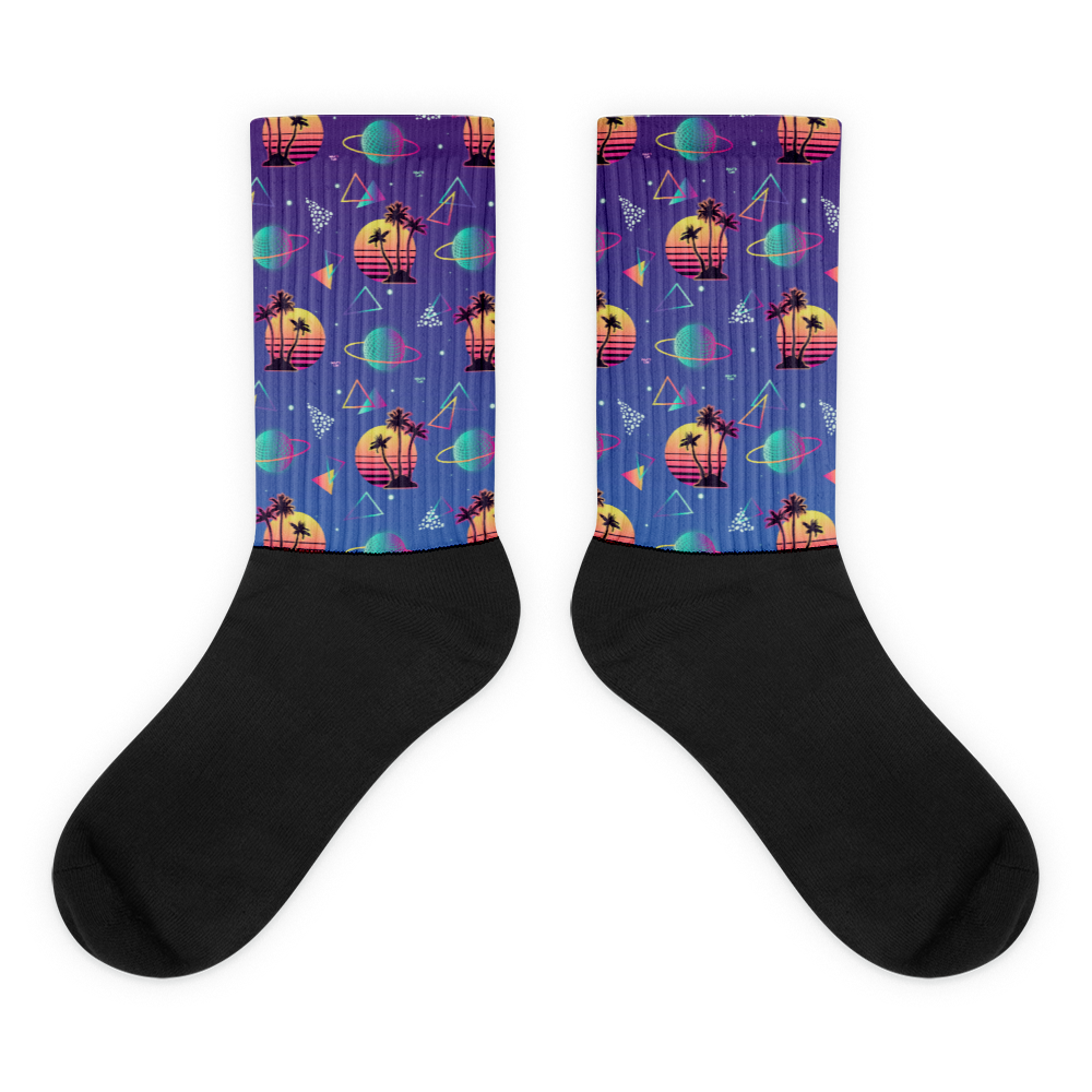 Sci-fi summer socks - blue