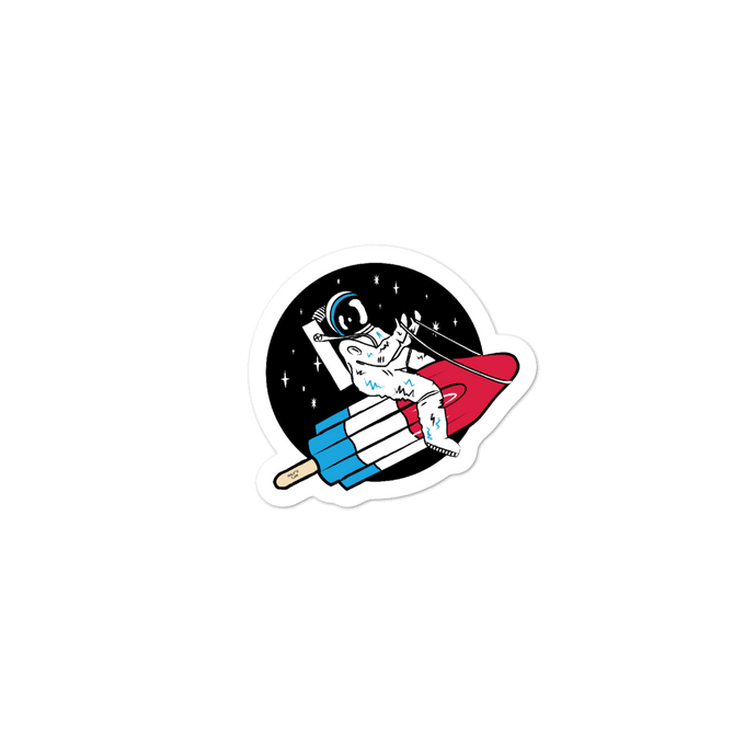 Rocket popsicle astronaut sticker