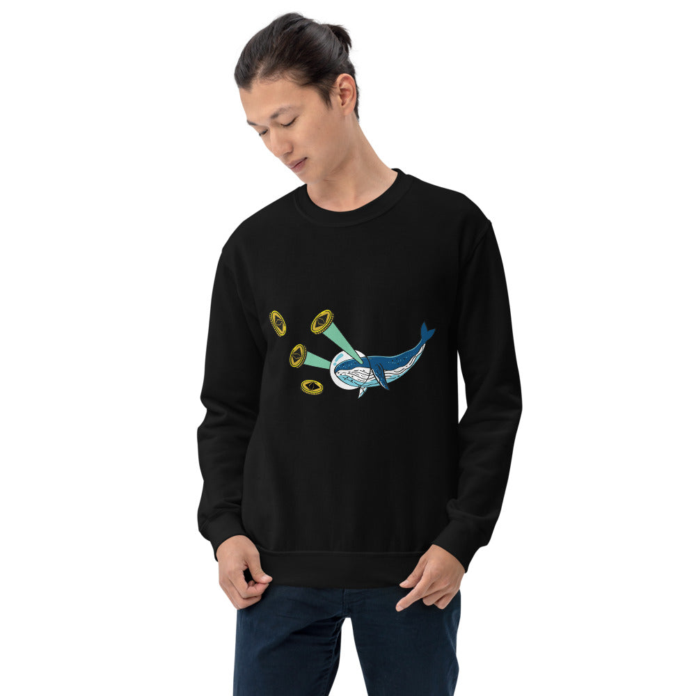 Ethereum Whale Laser Eyes Unisex Sweatshirt